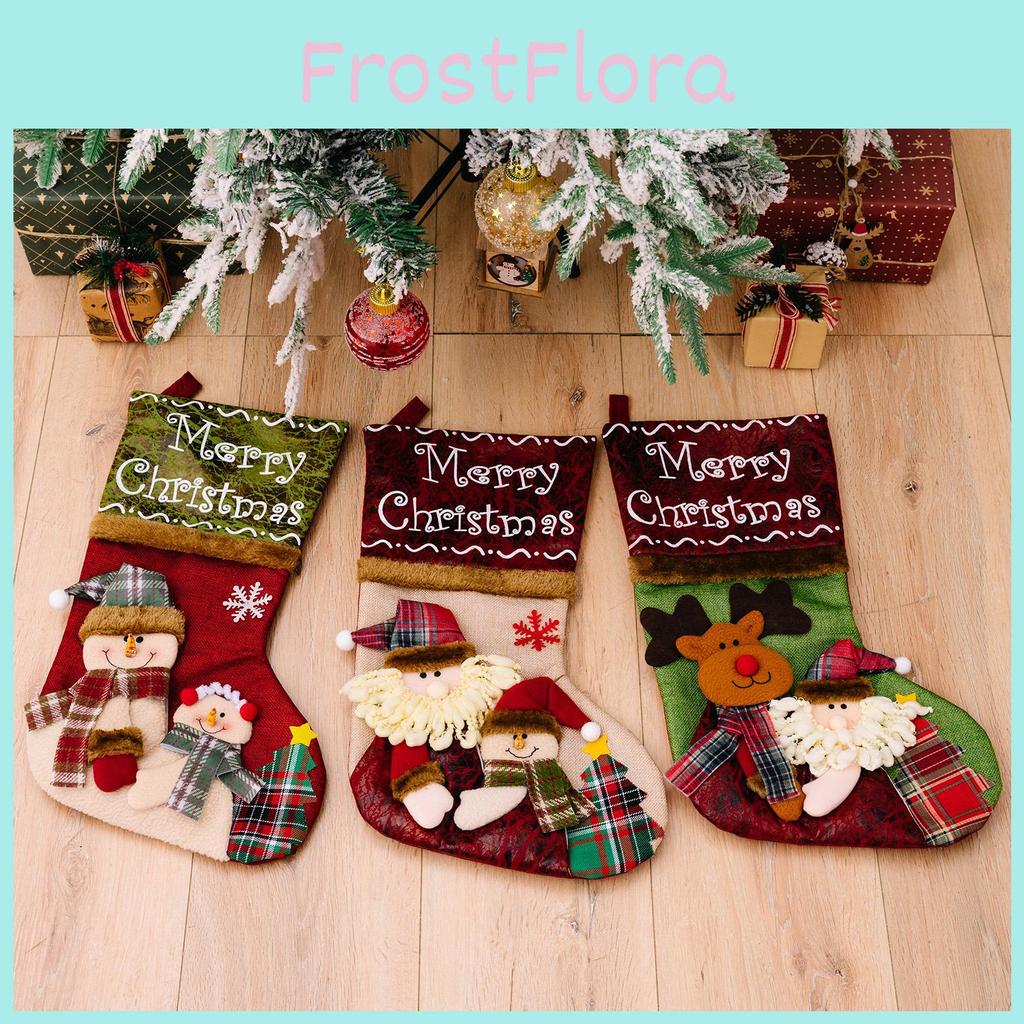 Stockings With Christmas Cartoon Santa Claus For Festive Gift Wrap Decor And