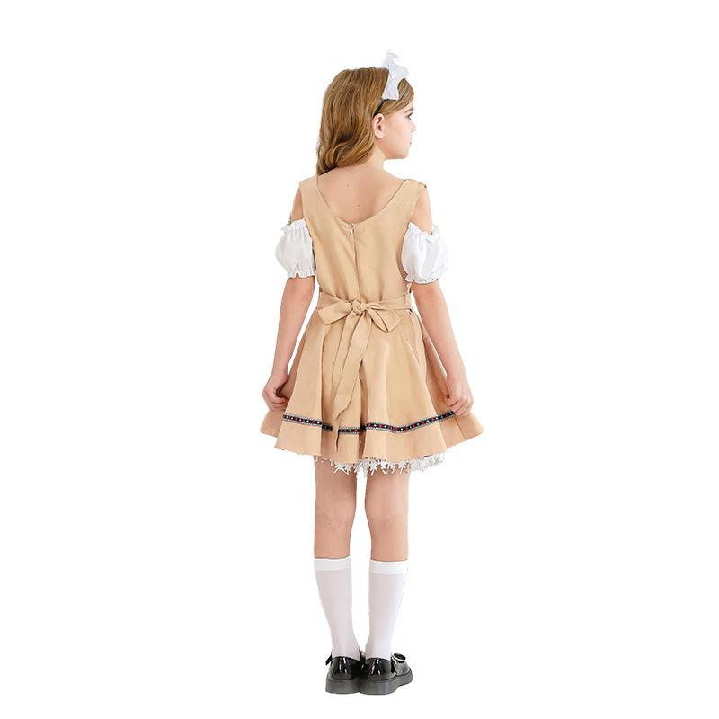 Halloween Costume Children's Clothing German Beer Festival Carnival Children's Show Clothing Pastoral Girl Maid Clothing