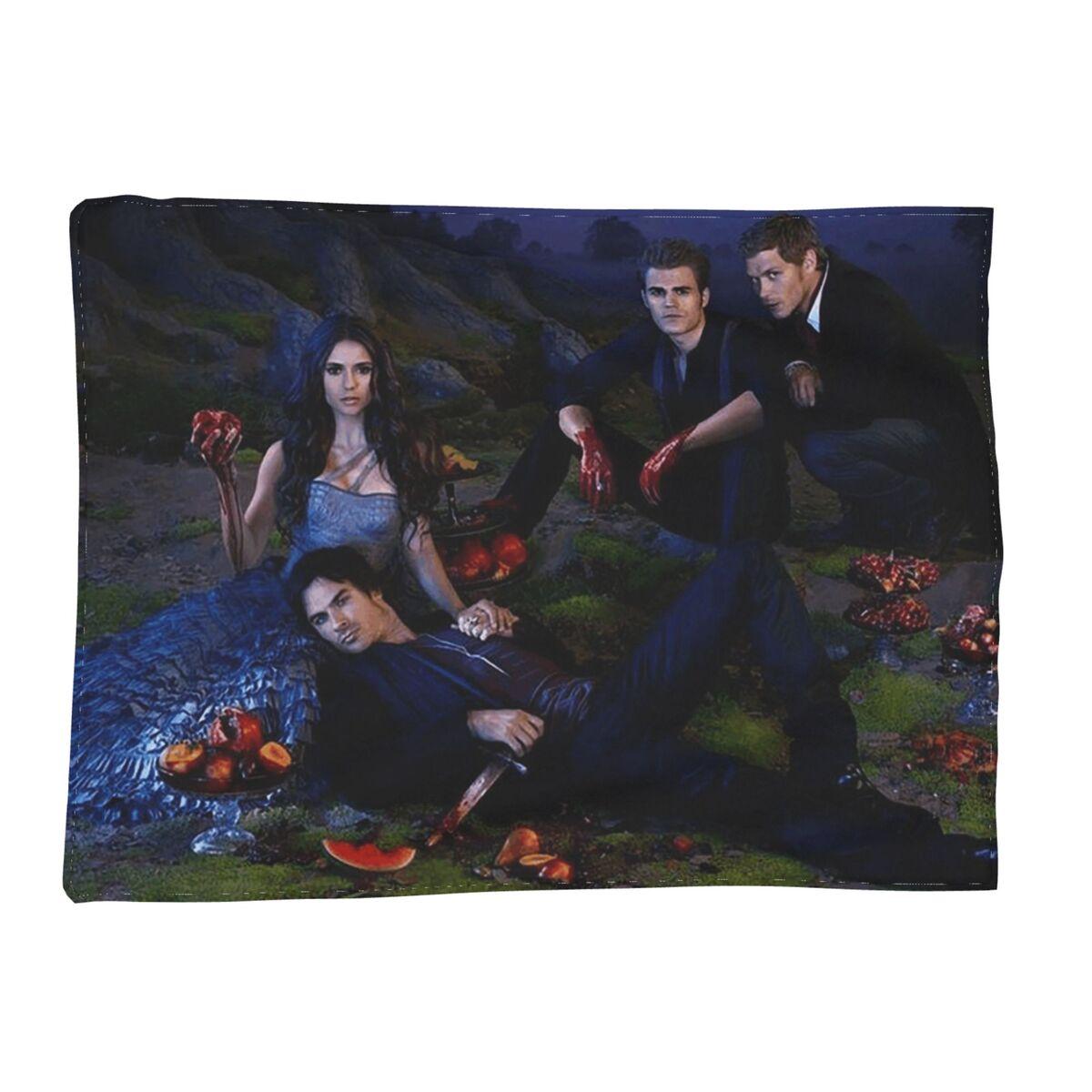

The Vampire Diaries Damon Salvatore Blanket Soft Warm Flannel Throw Blanket Bedspread for Bed Livingroom Picnic Travel Home Sofa 80x120cm