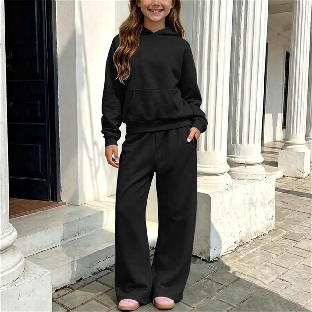 Youth Hoodie and Sweatpants Set for Boys Girls - Cozy Two-Piece Track Suit for Casual Wear