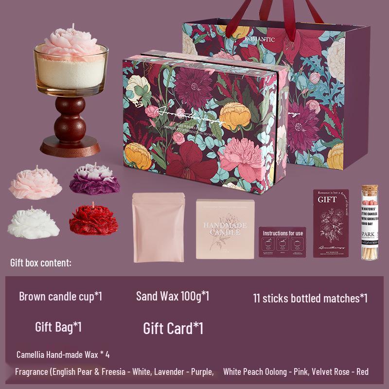 Elegant Aromatherapy Candle Gift Box - Flower Story for New Year, Valentine s Day, Birthdays & Weddings Floral Aromatherapy Gift Box