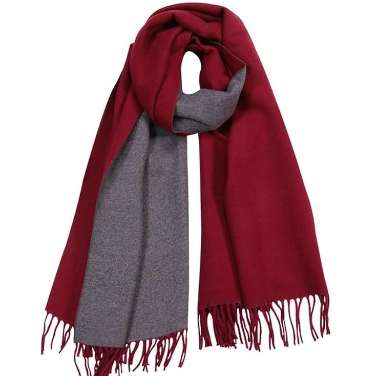 200*70cm Kunstig Kasjmirskjerf for Kvinner Ullskjerf Dobbeltsidig Stil Dusker Vinter Tykt Oversized Skjerf Sjal