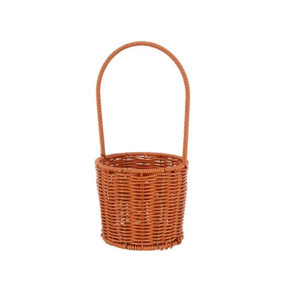 with Handle Imitation Rattan Storage Baskets Handwoven 6 Styles Handhold Weaving Basket Household Vegetable Fruit Flowers Basket