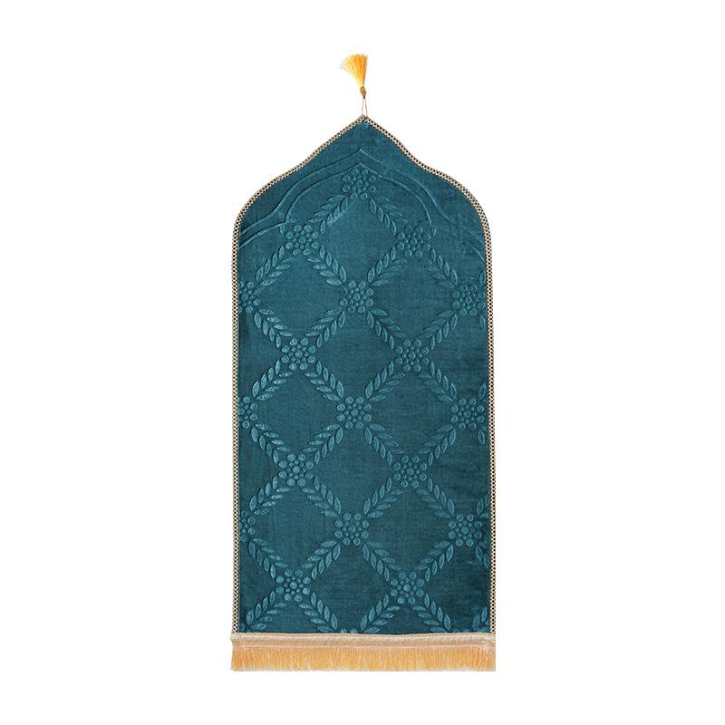 Aanbiddingskleed, Knielmat, Aanbiddingskleed, Aanbiddingsmat van de Hui-stam, Gebedsvloermat, Arabische Ramadan-benodigdheden 52x105cm
