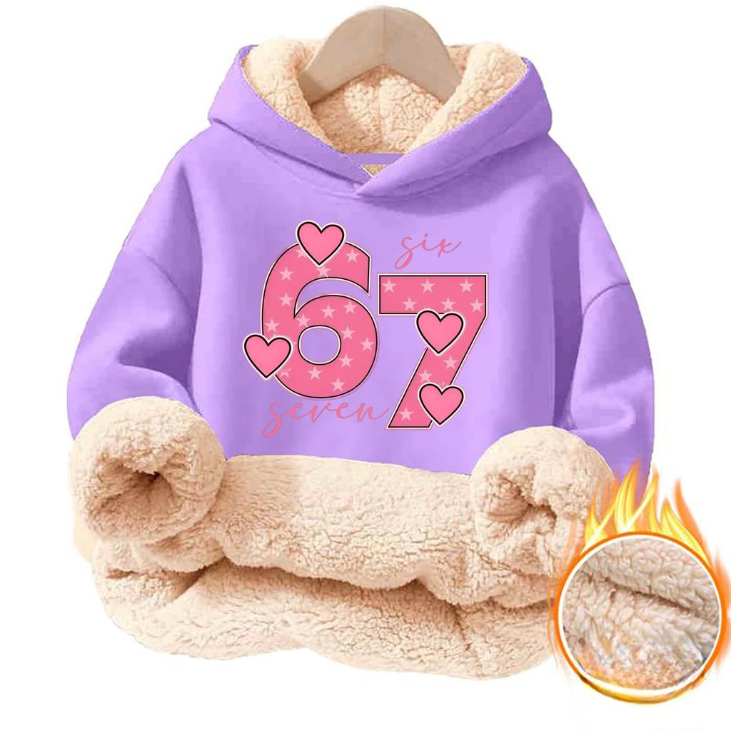 Children's Fashionable Printing Casual Fleece Hooded Loose Fit Hoodie Without Pockets