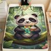 1PC Forest System Print FlAannel Blanket, High Quality Comfortable for All Seasons, Home Decor, Warmth and Comfort