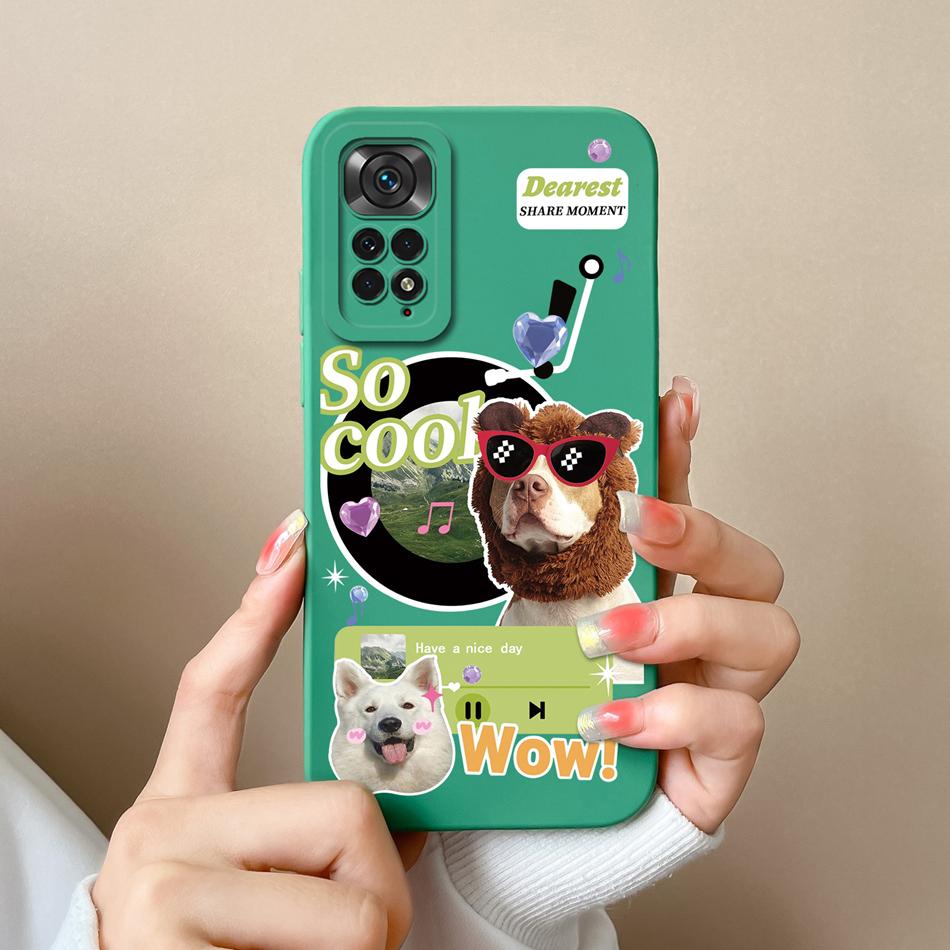 Cute Cartoon Case For Redmi Note 11 Pro Plus Back Cover Liquid Silicone Camera Protector For Xiaomi Redmi Note11 Phone Cases