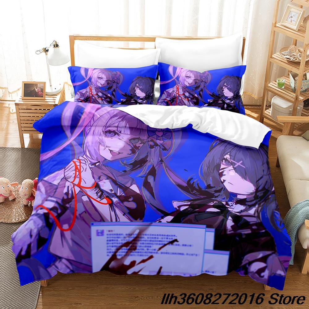 NEDY GIRL OVERDOSE Beding Set Single Twin Ful Quen King-Sized Dimensionsd Dimensions Bed Linen Set Adult People Kid Bedrom Thre-piece Suits Anime
