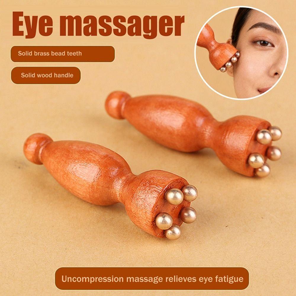 Lotus Pod Eye Massager Roller 5 Teeth Eye Scraping Tendon Stick  for Relieve Facial Fatigue