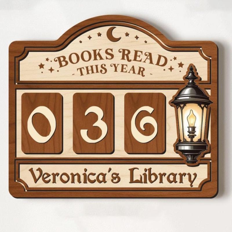1 st Läsräknare Trähantverk Hänge Rolig Bokhylles Dekoration Prydnad för Hembibliotek Bokläsning Spårare Dekor