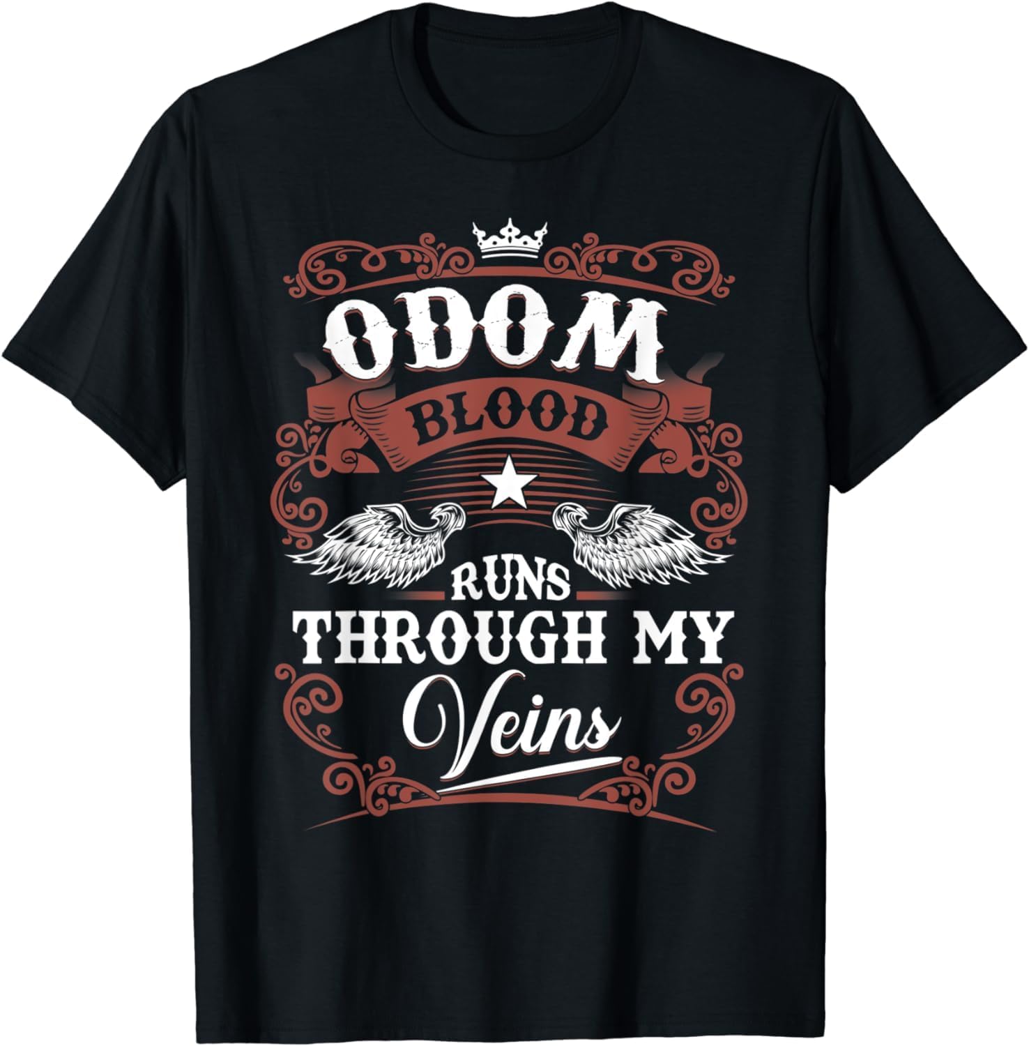 Odom Blood Runs Through My Veins Family Name Vintage Men T Shirt L Black 3XL чёрный