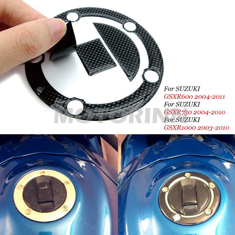 Carbon Fiber For Suzuki GSXR 1000 750 600 Fuel Tank Gas Cap Cover Sticker Decal-