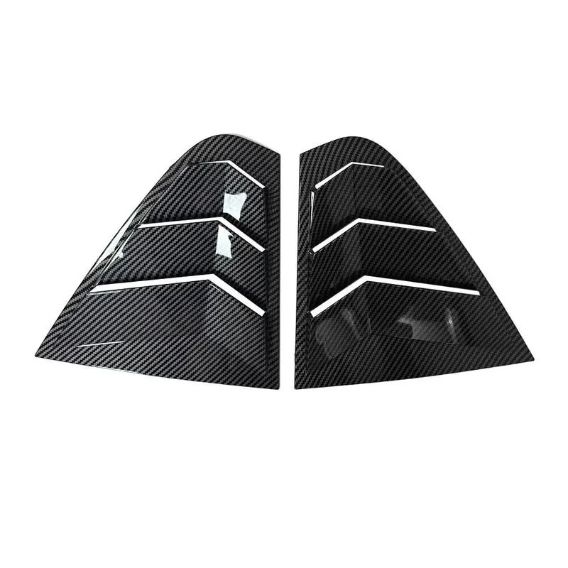 For Skoda Rapid Sedan 2012-2018 Pair Car Rear Louver Window Side Shutter Cover Trim Sticker Vent Scoop Carbon Black Accessories
