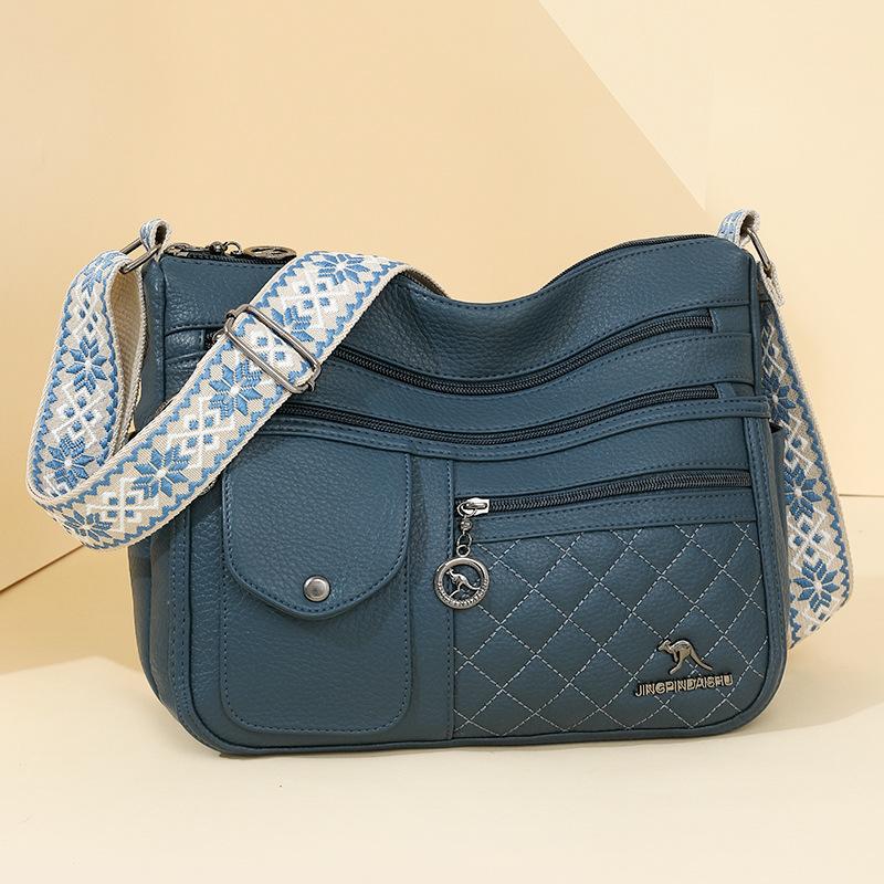 Multi-layer Crossbody Mom Bag, Large Capacity Casual Shoulder Bag, Commuting Soft Leather Shoulder Bag