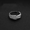 Tail of Comet Ring, Handmade Textured Silver Color Adjustable Band, Unique Punk Style Jewelry Creative Unisex Gift for Men Women