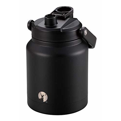 CAPTAIN STAG Sports Bottle, Direct Drinking, Double Stainless Steel Bottle, Vacuum Insulated, Keeps Cold, HD Water Tank, 2.5L, Black, UE-3530