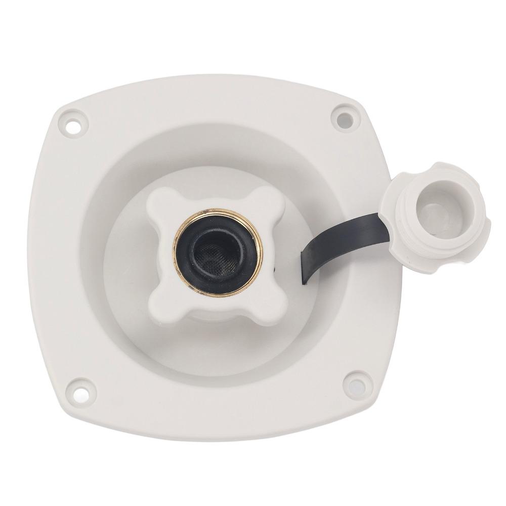 White Wall Mount Filler Regulator Built in Valve Fresh Water Injection Port  Camper