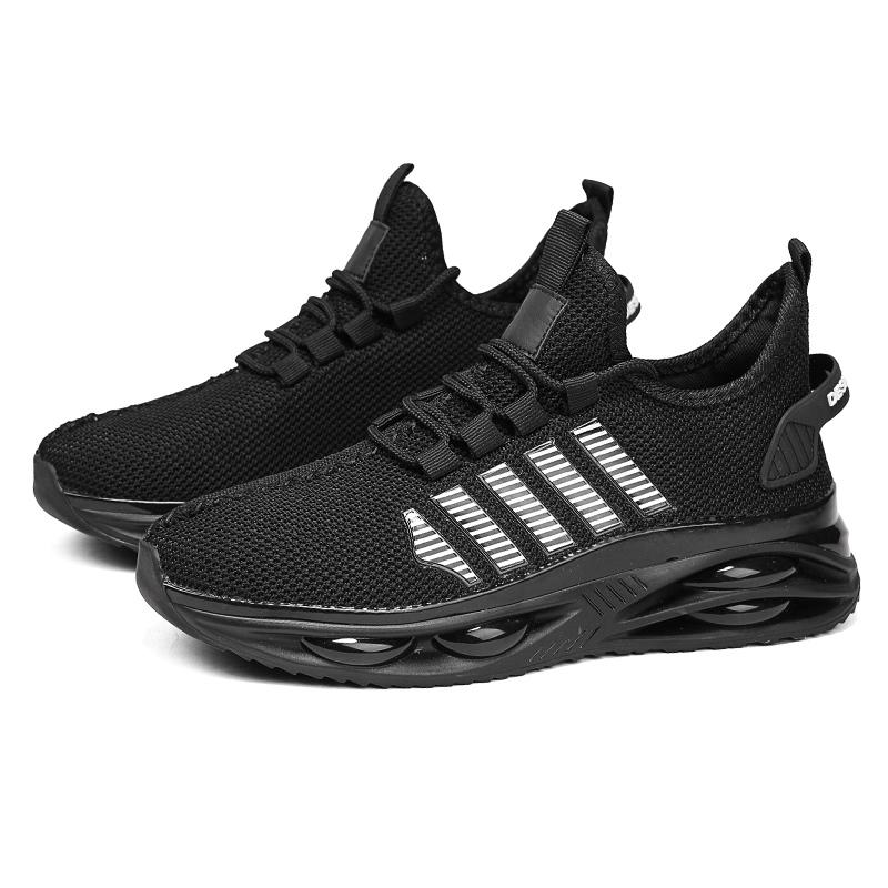 Мужские кроссовки размера 47, дышащие мужские спортивные кроссовки, удобная повседневная прогулочная обувь на шнуровке, спортивная тренировочная обувь 36 чёрный