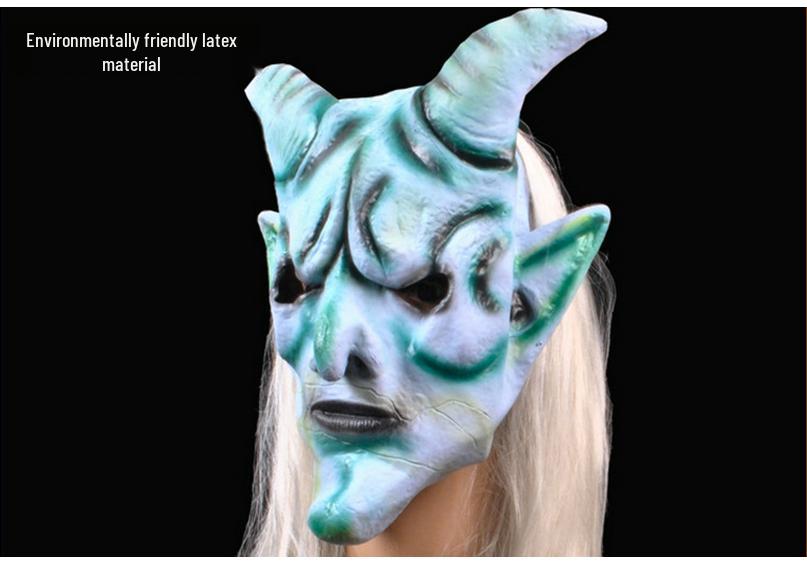 Silver Horned King Mask for Halloween & Christmas: Scary Latex Ghost Costume Prop