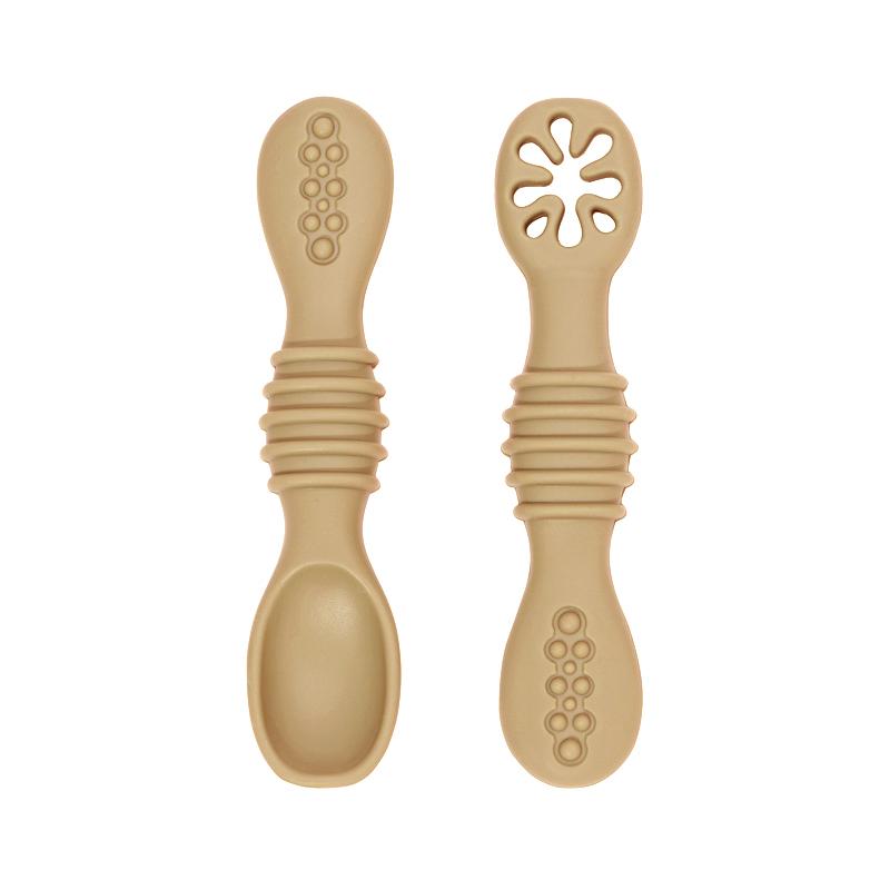 2Pcs/Set Baby Silicone Grinding Training Spoon Feeding Complementary Food Rice Paste Double Headed Soft Spoon Sticky Licking Rod