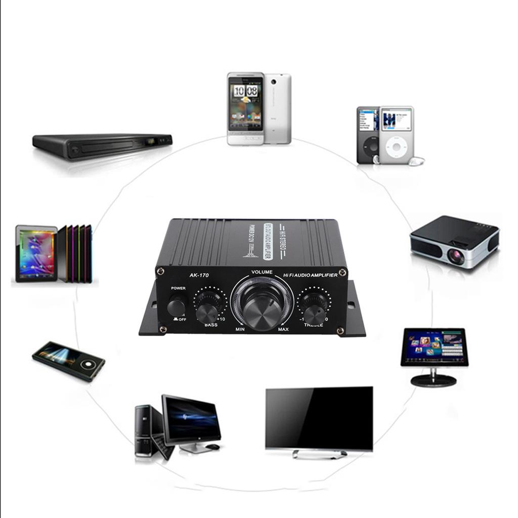 20w20W 47K Resolution 12V AK170 Mini Power Amplifier with Low Distortion Rate for Audio