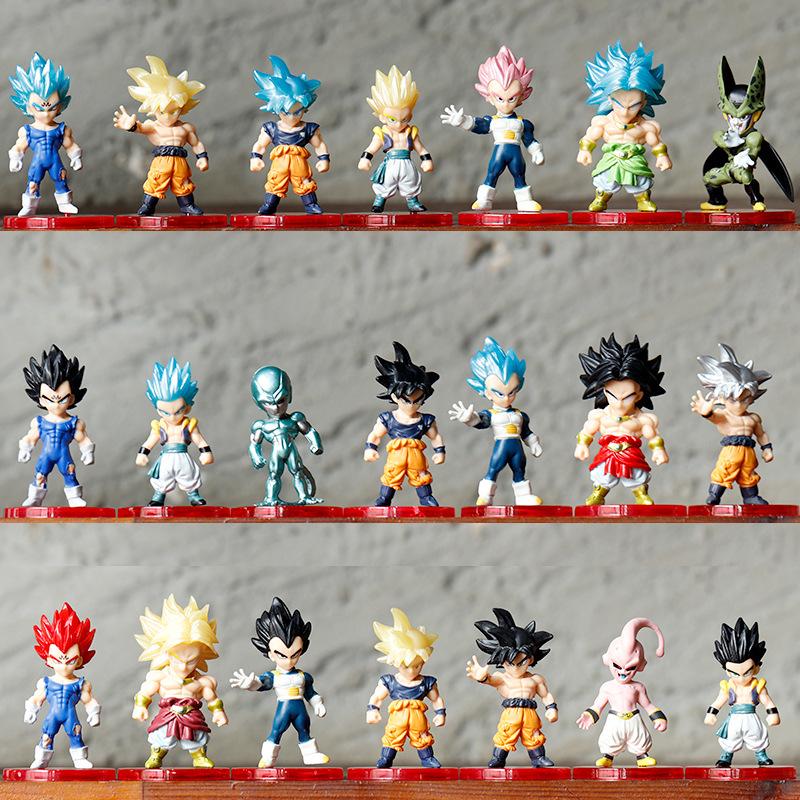

Anime Dragon Ball Super Saiyan Son Goku Action Figure Model Gifts Collectible Figurines for Kids 7cm 21 Pieces In A Set 7CM