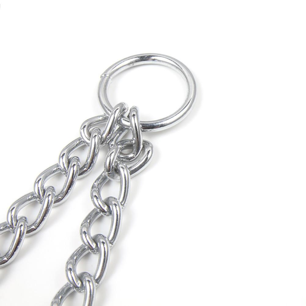 Double Metal Coupler Pet Dog Chain Leash for Large Medium Dogs Walking Train(3.0mm*50cm)