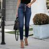 Women's High Waist Washed Women's Jeans Fashionable Versatile Straight Leg Pants
