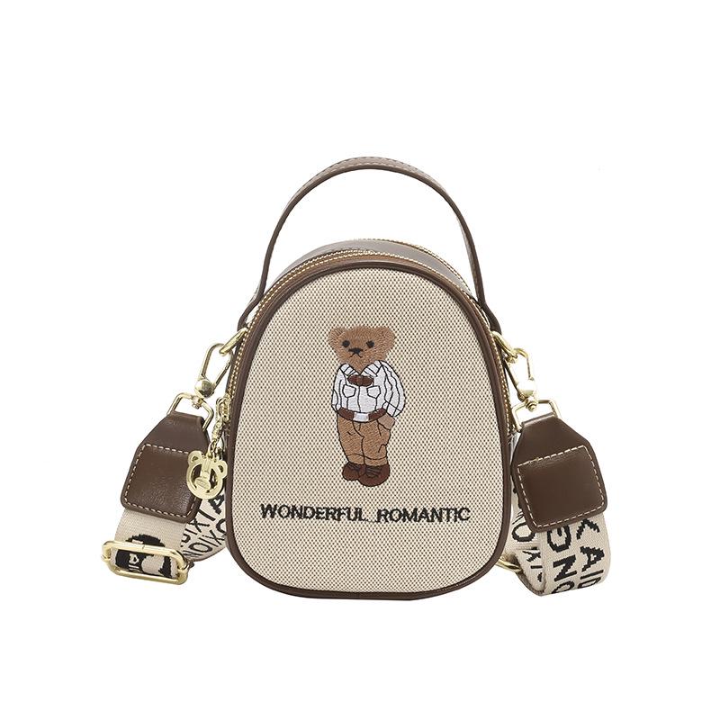 Kiki Bear 2026 Women's Embroidered Bear Crossbody Handbag
