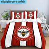 3PCS Brentford Football Club Crest Printed Bedding Set, Includes A Duvet Cover and Two Pillowcases for Bedroom, Suitable for All Seasons