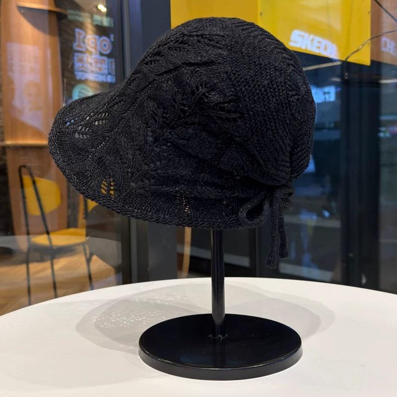 Spring And Summer Bowknot Bucket Hat For Women, Makes Face Look Smaller, Versatile Sun-Shielding Knitted Bucket Hat
