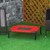 Raised Dog Bed Cat Elevated Lifted Portable Camping w/ Metal Frame Black and Red (Small)