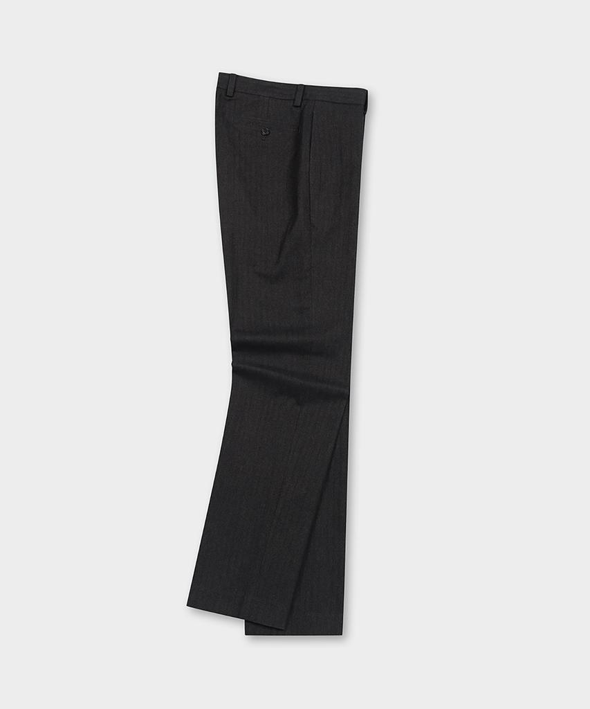 BROOKS BROTHERS Regular Fit Herringbone Flannel Pants (Charcoal) (Bbpcmf4760Vef)