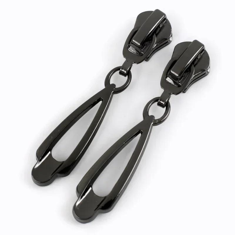 5/10Pcs Meetee 5# Zipper Sliders for Metal Nylon Resin Zips Clothes Bag Zippers Pull Head Repair Kit Garment Sewing Accessories