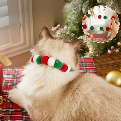 Gato de Estimação Bola de Pelo Coleira Chapéu Alce Gravata Presente Decoração de Cachorro Coleira para Cães de Porte Pequeno e Médio Elasticidade Decoração de Feriado Natal