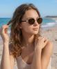 Tuditeo Dor Oval Metal Uv Protection Tinted Nylon Lens Sunglasses C4 Brown