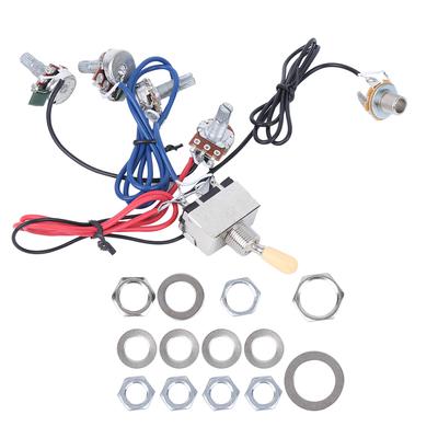 Kit de câblage pour guitare électrique, pré-câblé, interrupteur 3 voies 2V2T1J, accessoires pour câbles de guitare électrique, jaune