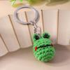 Cute Handmade Knitted Animal Keychain Crocheted Frog Keyring Pendant Key Holder for Women Girls Handbag Charms DIY Jewelry Gifts