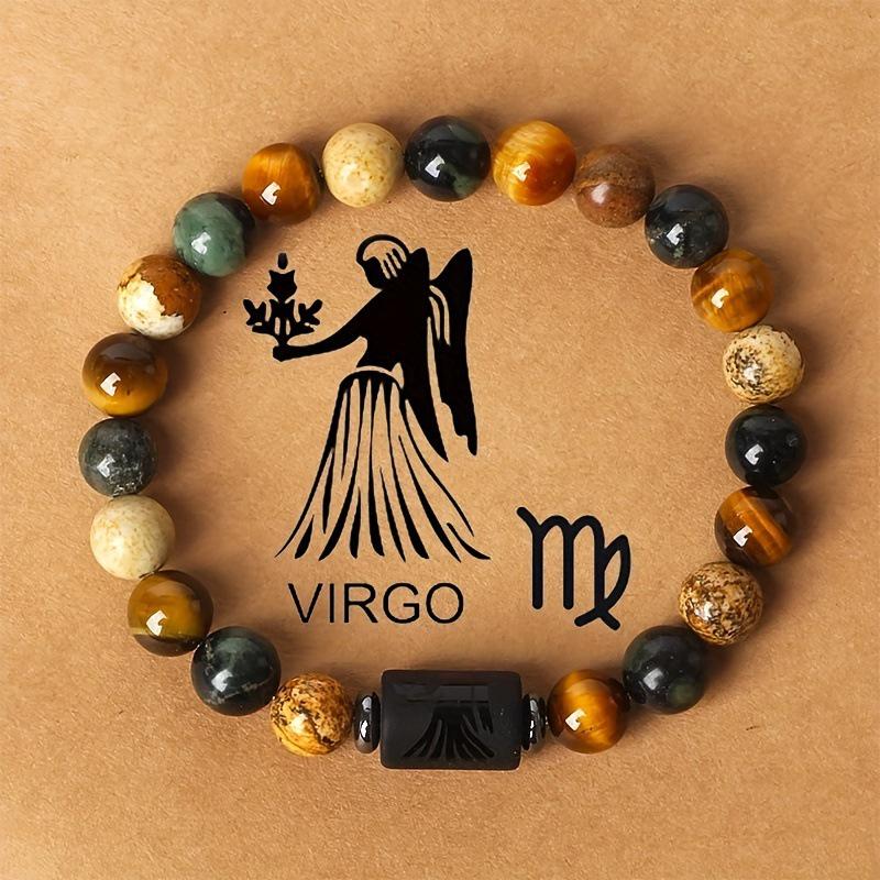 Pulsera de Ojo de Tigre y Piedra Pintada de las Doce Constelaciones