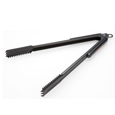 CAPTAIN STAG Outdoor BBQ Wood Charcoal with Black Titanium Coated Stainless Tongs, Grip, Tongs, 35cm, Stopper, Steel, UG-3332