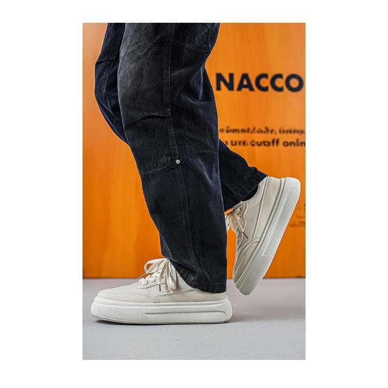 Men S Korean Style Casual White Sneakers For Students Breathable Sports Shoes
