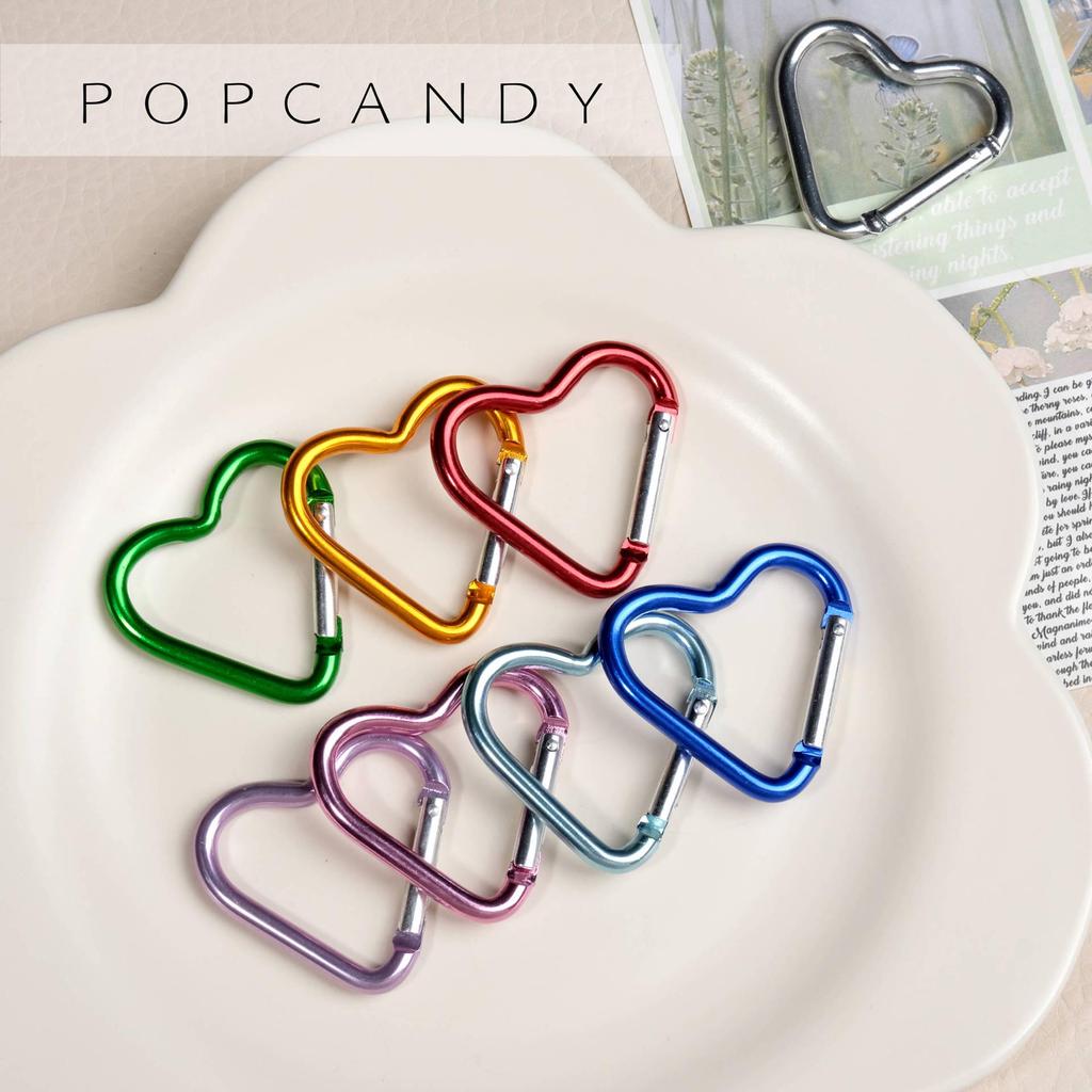Heart-Shaped Colorful Backpack Keychain with Aluminum Alloy Snap Hook - Outdoor Carabiner Jewelry Pendant