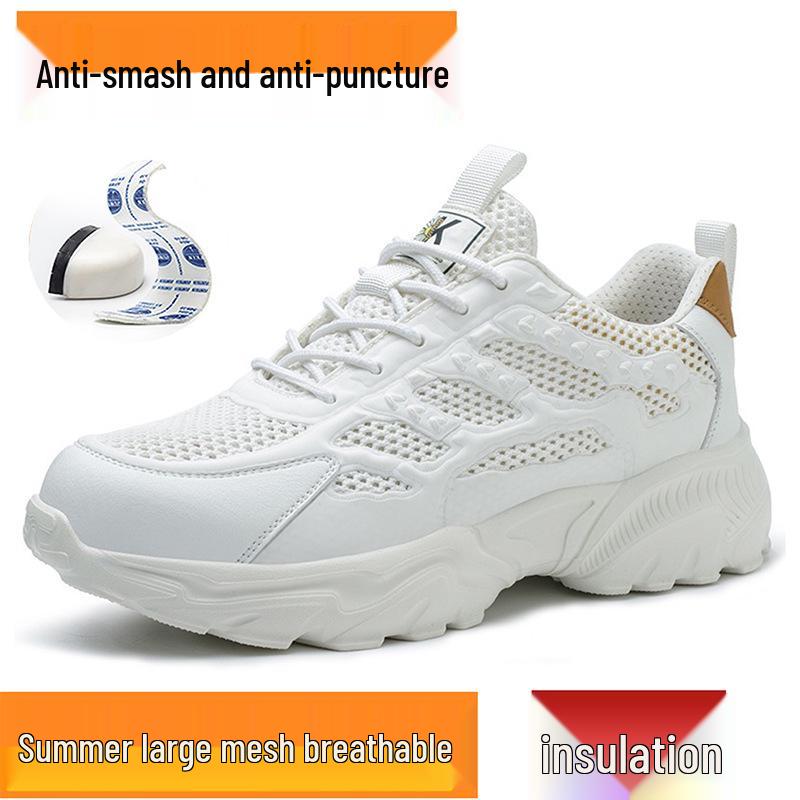 

Men s Steel Toe Lightweight Breathable Casual Work Shoes - Soft Sole, Anti-Smash, Anti-Puncture Safety Footwear 43