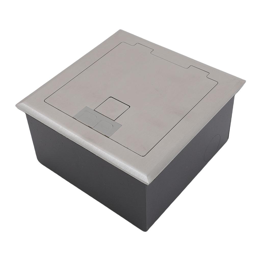 Recessed Floor Outlet 2 X 3 Prong and USB A USB C Port Silver Water Proof Stainless Steel Concealed Floor Socket