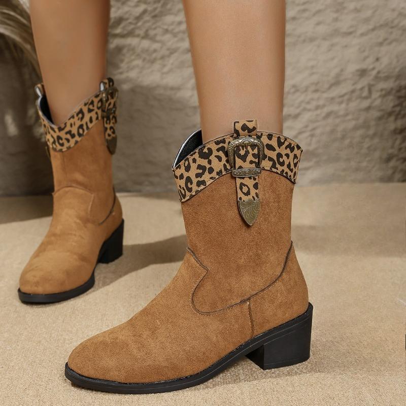 New Pointed-toe Mid-calf Boots for Women In Plus-size Shoes with Thick Heels and Sleeve Fashion Boots