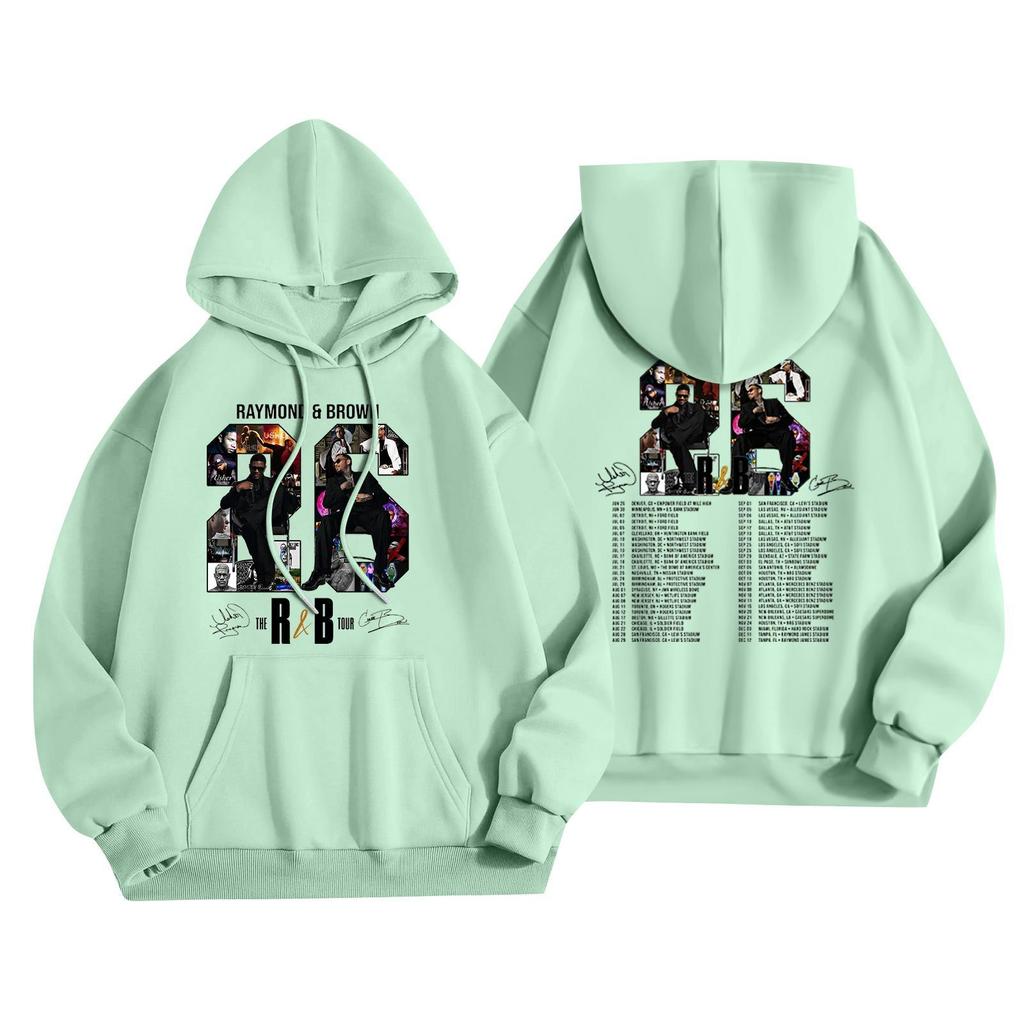 Unisex Casual Hooded Pullover Sweatshirt Long Sleeve Loose Fit Letter Print