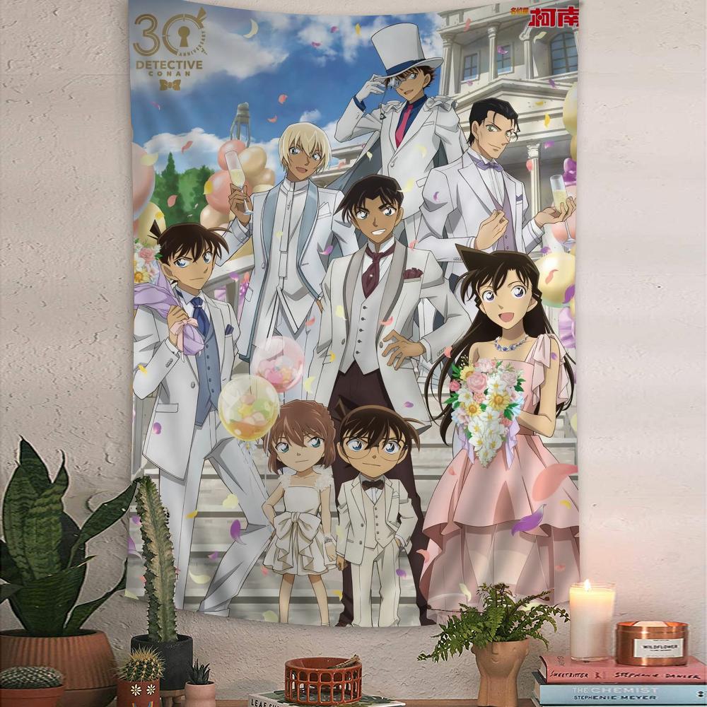 Detective Conan Japanese Printed Large Wall Tapestry Hanging Tarot Hippie Wall Rugs Dorm Art Home Decor