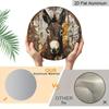 2D Flat, 1pc Round Aluminum Donkey Portrait Vintage Metal Sign, Retro Farm Animal Art Print with Distressed Rustic Finish - Vintage Wooden Background