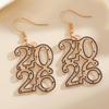 Delicate 2026 Theme Earrings Acrylic Fashion Accessories Party Wedding Earrings Suitable for Casual or Formal Occasions