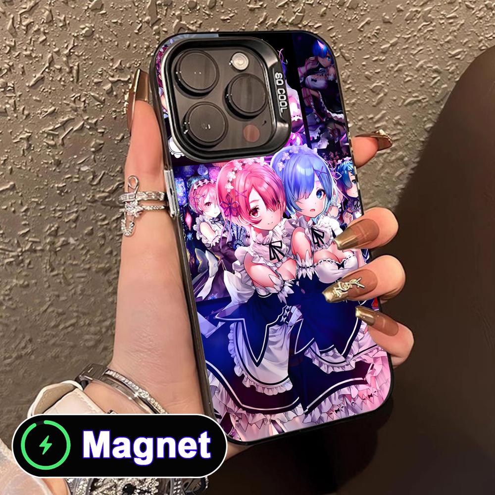ReZero Rem Ram Translucent MagSafe Mobile Phone Case for iPhone 17 16 15 14 13 12 11 Air Pro Max Plus Colorful Cover